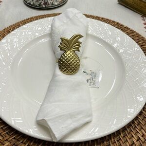 Park designs Vintage pineapple brass napkin rings set of 4
